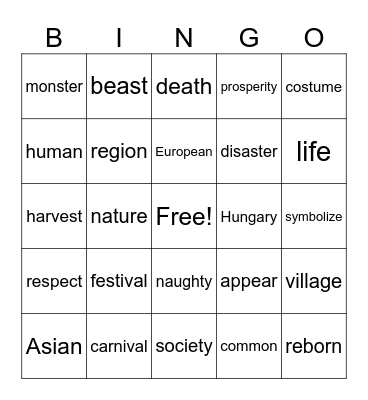 Lesson 3 Bingo Card