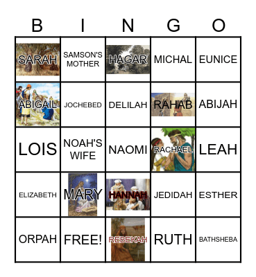 BIBLE WOMEN Bingo Card