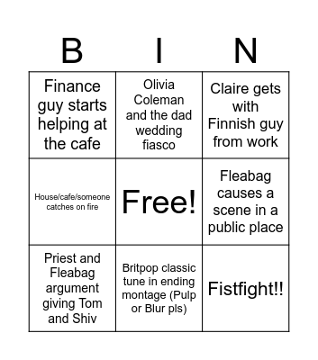Fleabag finale Bingo Card