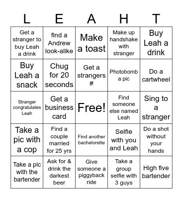 BACH BINGO Card