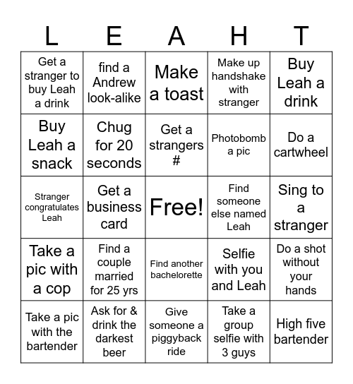 BACH BINGO Card