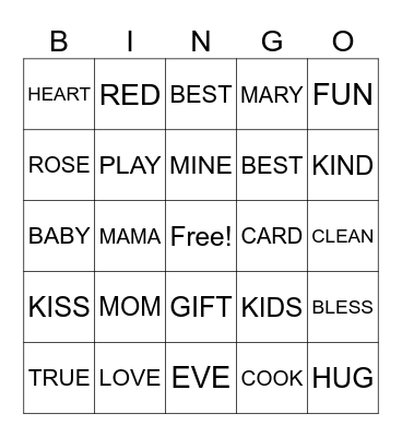 MAIN STREET MOTHER'S DAY BINGO! Bingo Card