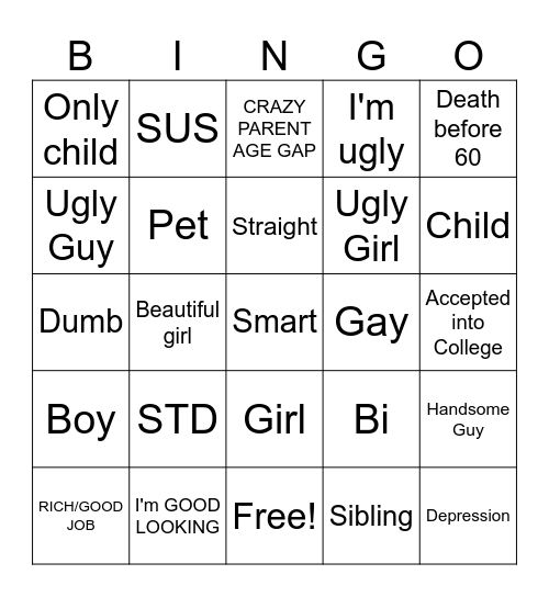 BitLife Bingo Card