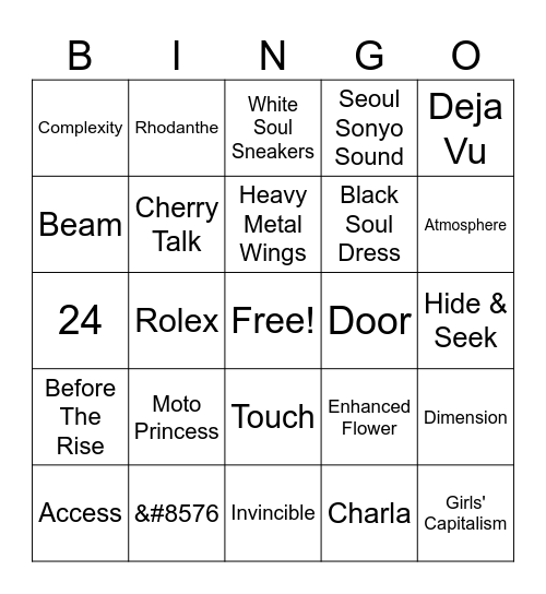 DCO Bingo Card