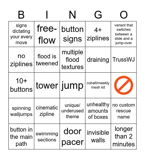 FE2CM Map Bingo Card