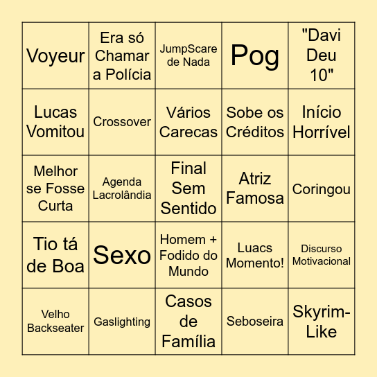 Bingo Abençoado Bingo Card