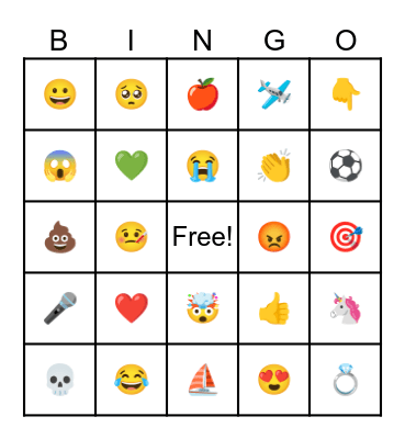 Emoji bingo Card