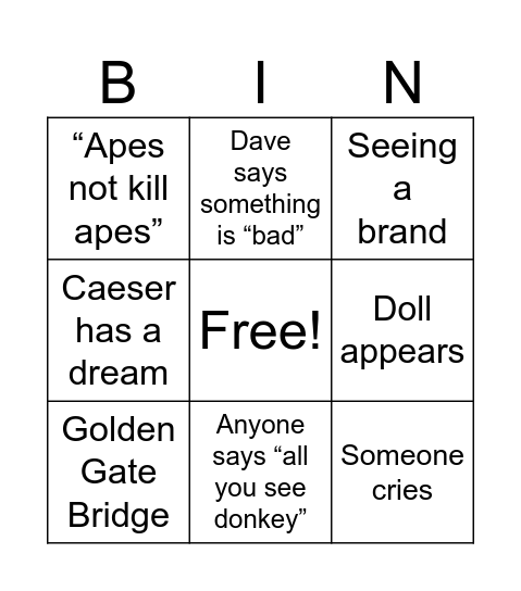 WOTPOTA Bingo Card