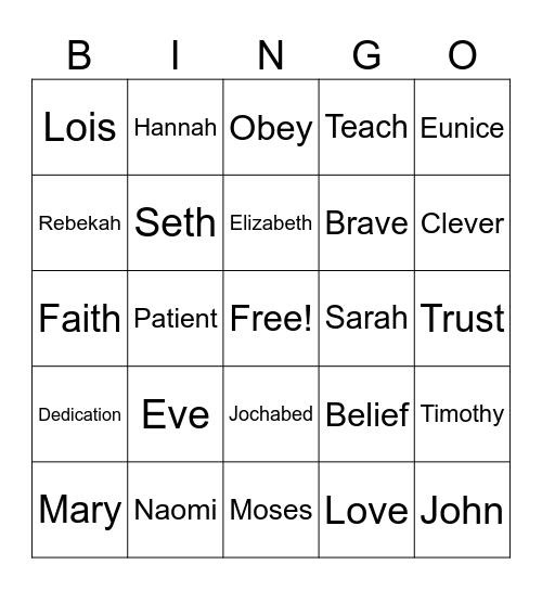 Mother's Day Bingo Card