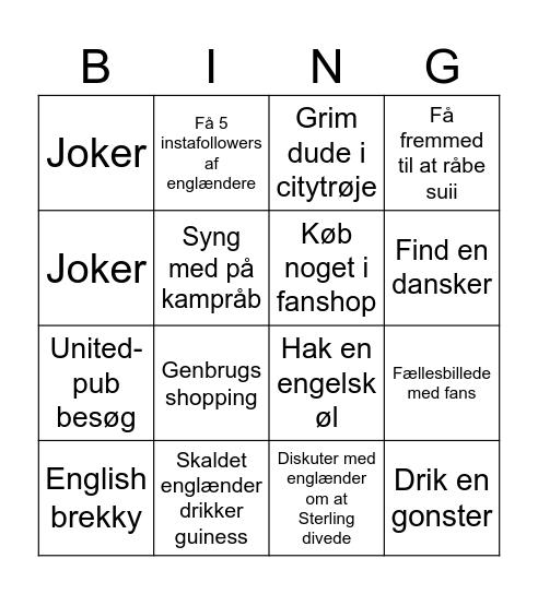 Yanited Bingo Card