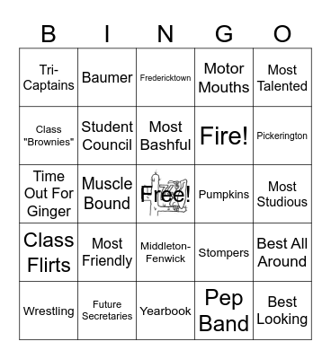 BCHS Class of '74 Trivia Challenge Bingo Card