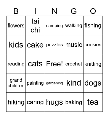 Mothers Day Bingo Card