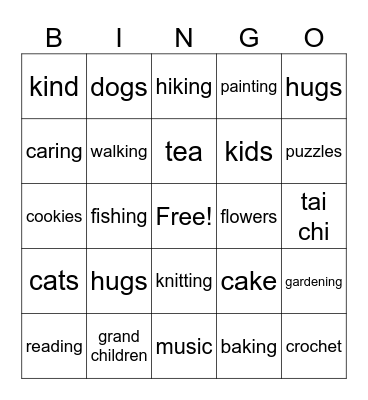 Mothers Day Bingo Card