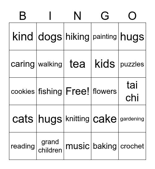 Mothers Day Bingo Card