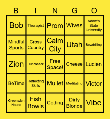Joseph's Graduation Bingo Card