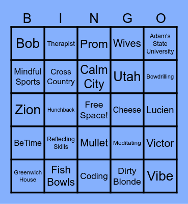 Joseph's Graduation Bingo Card