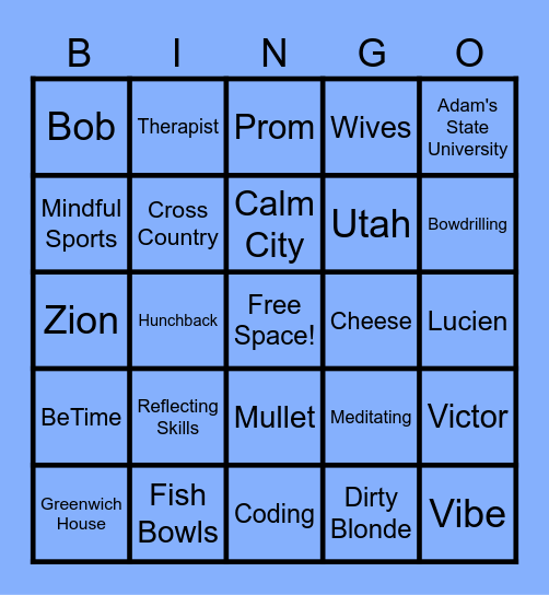 Joseph's Graduation Bingo Card