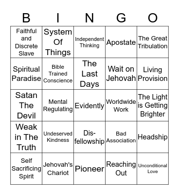 District Convention Buzzword Bingo Card