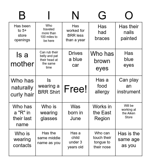 FIND SOMEONE WHO... Bingo Card