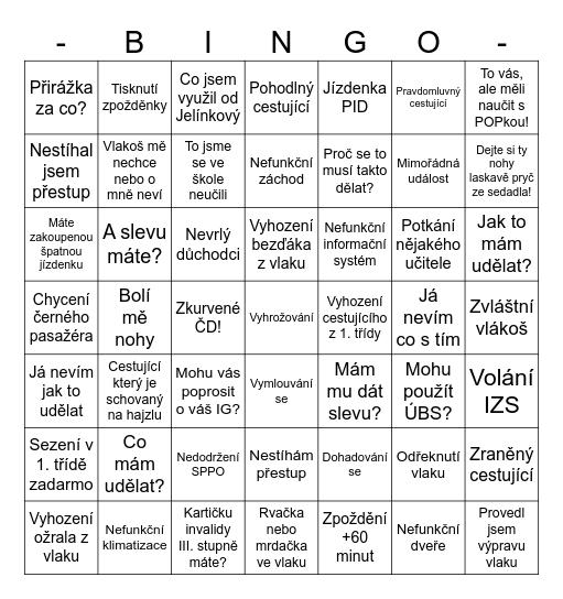 Bingo na Praxe Bingo Card