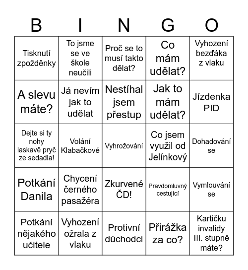 Praxové Bingo Card