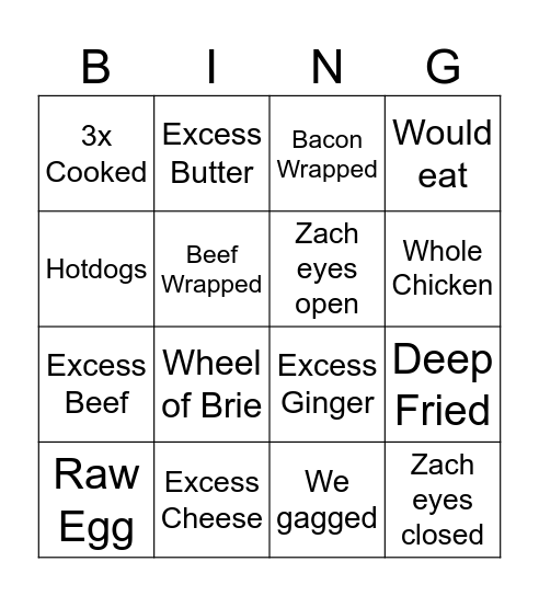 Zach Choi Bingo Card