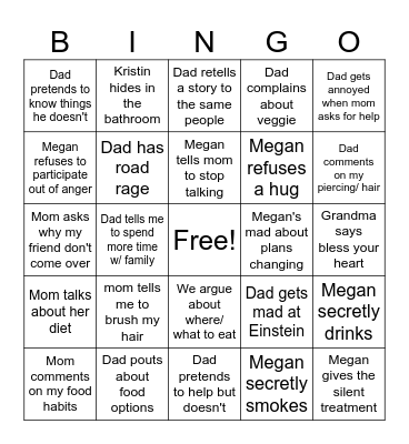 Surviving Home Bingo Card