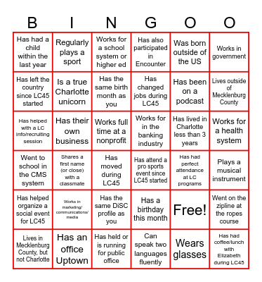 LC-45 Closing Retreat! Bingo Card