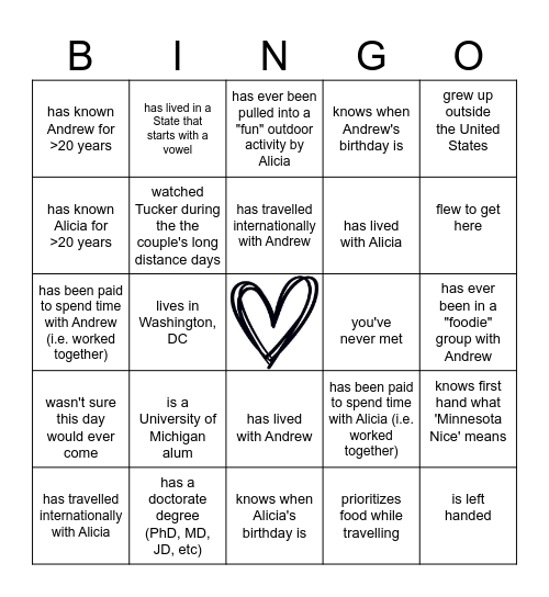 Find a friend who.... Bingo Card