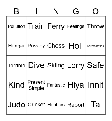 Final Bingo Card