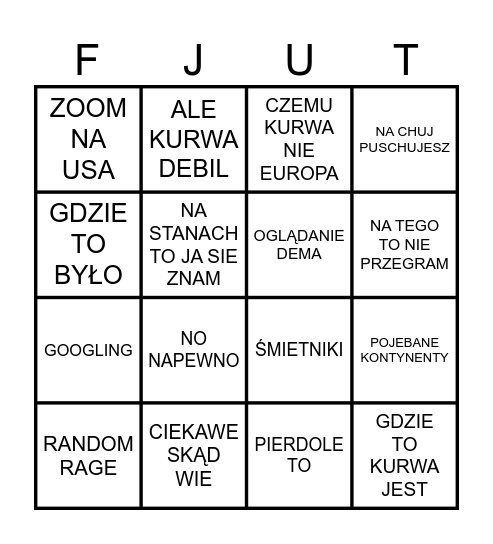 GOLEŃ GEOGUESSR Bingo Card