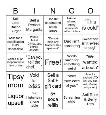 Mother's Day Bingo Card