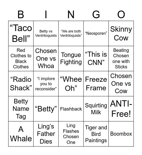 Kung Pow! - Round 2 Bingo Card
