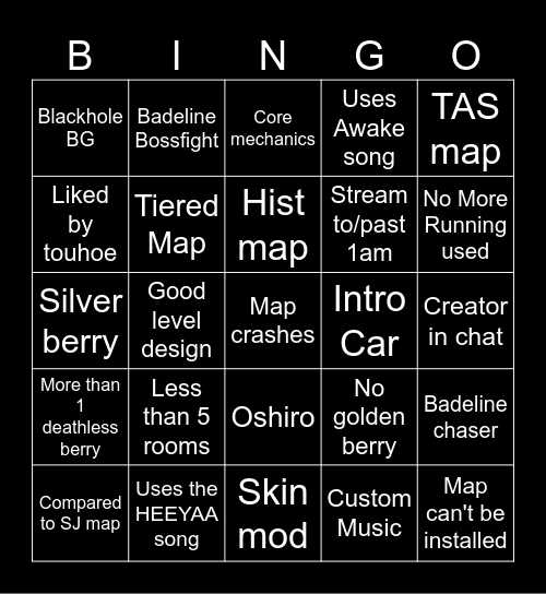 Celeste Random Golden Bingo Card