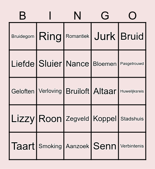 Ronald & Nancy Bingo Card