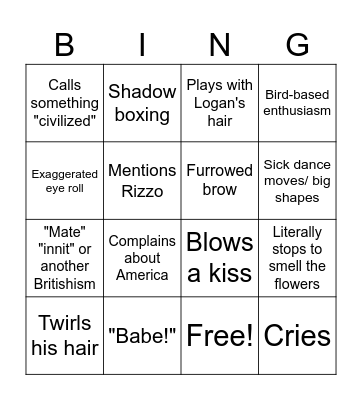 Sam Bingo Card