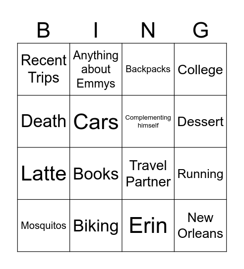 Baba Bingo Card