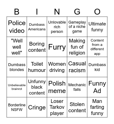 TikTok Bingo Card