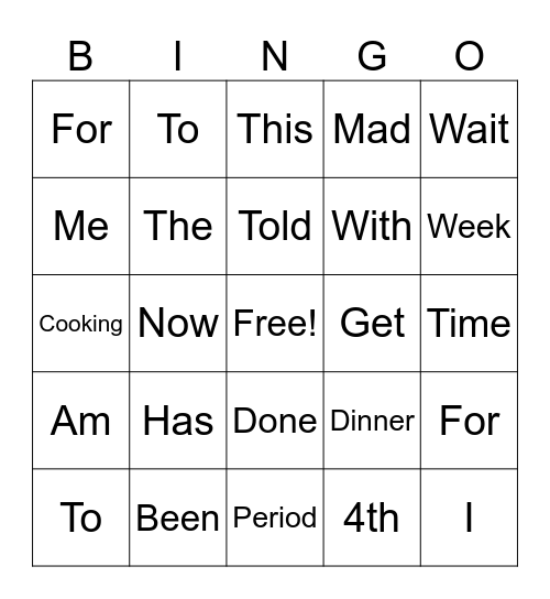 Getting to know you Bingo Card