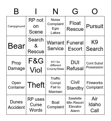 DISPATCH SUMMER BINGO Card
