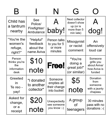 Street collector bingo 2024 Bingo Card