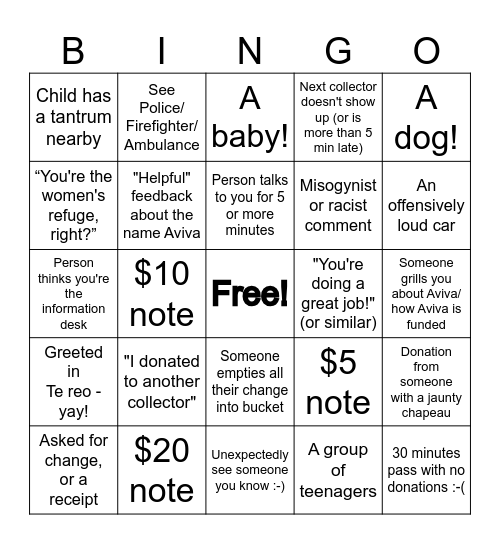 Street collector bingo 2024 Bingo Card