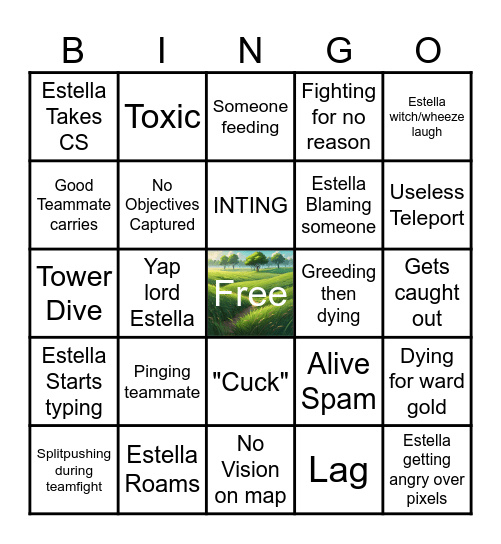 League of Legends Bingo Card