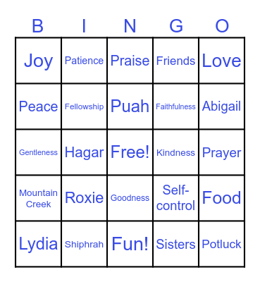 Bingo - Joy Group Style! Bingo Card