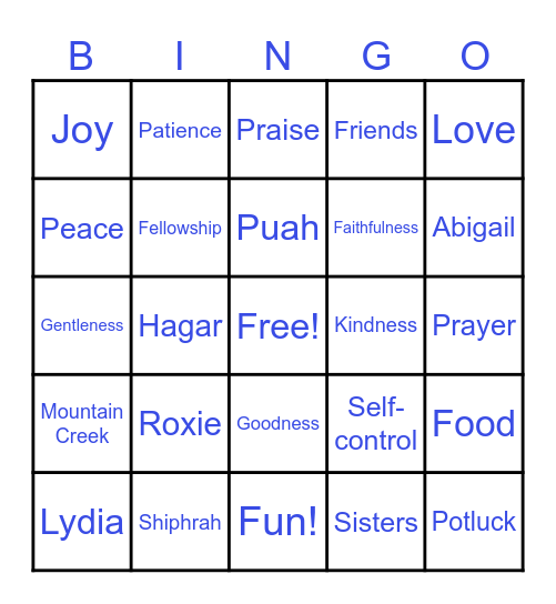 Bingo - Joy Group Style! Bingo Card