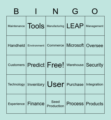 LEAP Bingo Card
