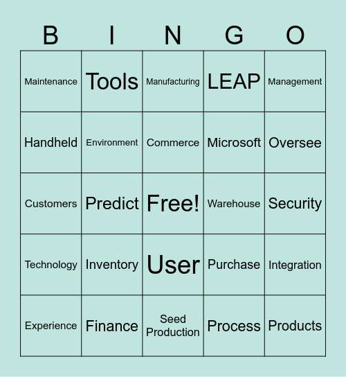 LEAP Bingo Card