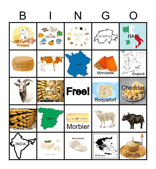 Cheese Bingo Card