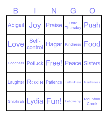 Bingo - Joy Group Style! Bingo Card