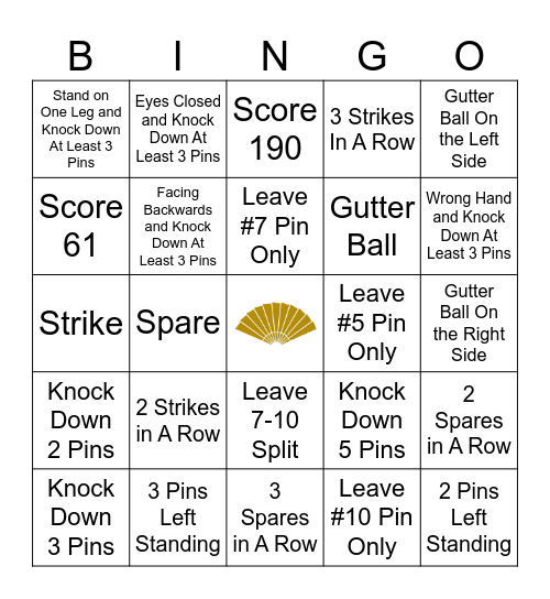 SSHKG Bowling Grand Championships Bingo Card